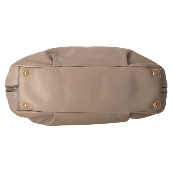Prada Zip Around Cervo Hobo Leather in Beige Deerskin Leather - Image 5