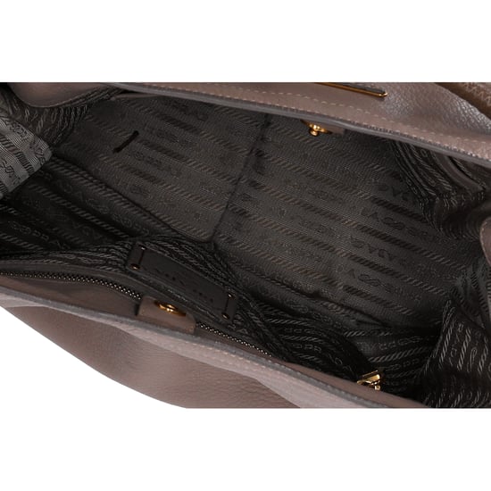 Prada Zip Around Cervo Hobo Leather in Beige Deerskin Leather - Image 6