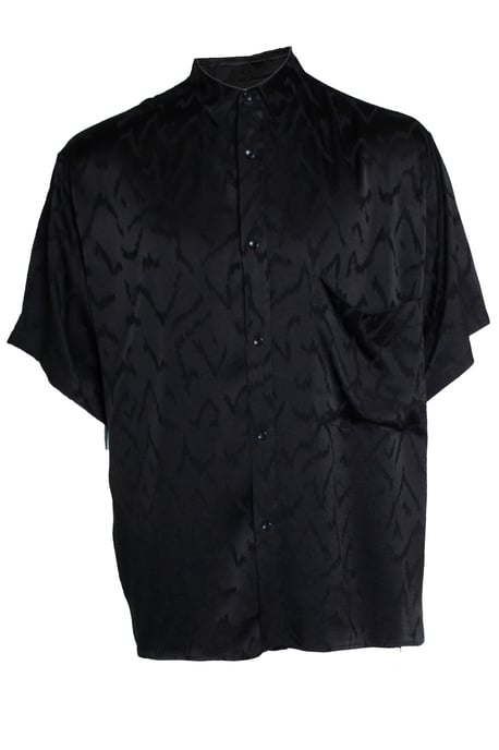 Saint Laurent, Short sleeve satin zig zag shirt - Image 1