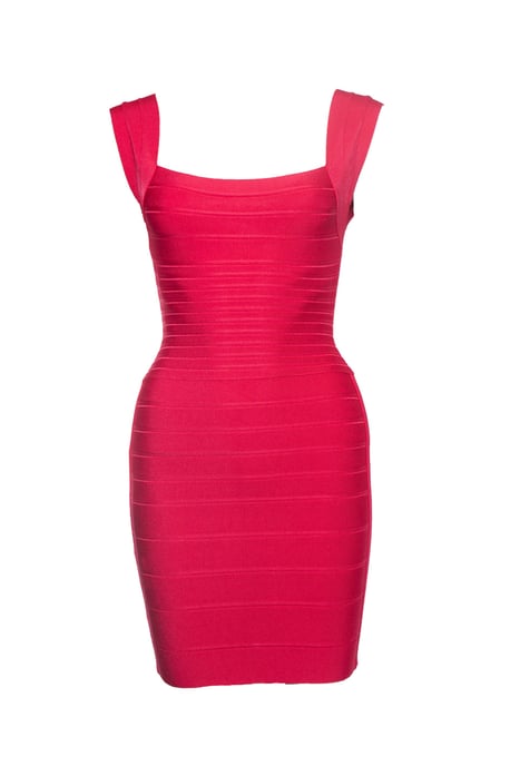 Herve Leger, fuchsia Zoe body med stretchklänning - Image 1