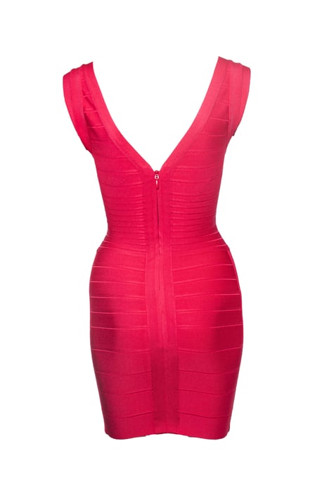 Herve Leger, fuchsia Zoe body med stretchklänning - Image 2