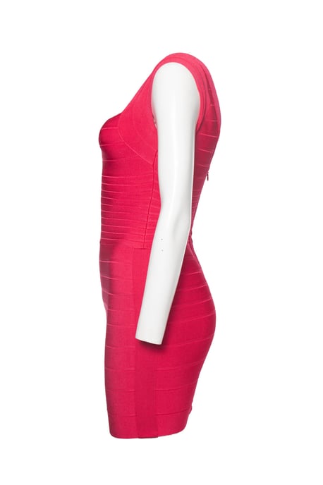 Herve Leger, fuchsia Zoe body med stretchklänning - Image 4