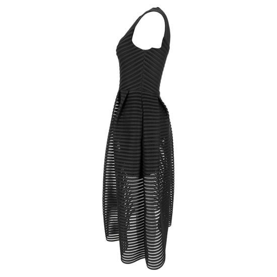 Maje Rire midi-jurk met mesh-strepen in zwart polyester - Image 2
