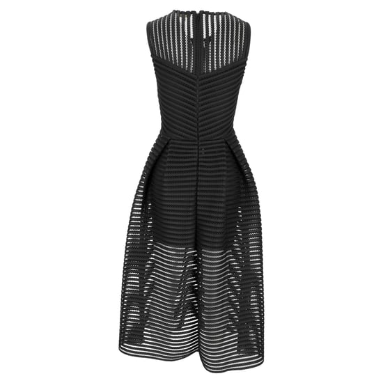 Maje Rire midi-jurk met mesh-strepen in zwart polyester - Image 3
