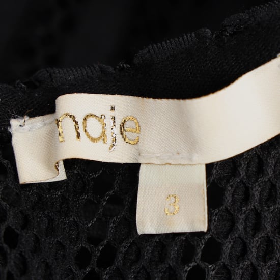 Maje Rire midi-jurk met mesh-strepen in zwart polyester - Image 4