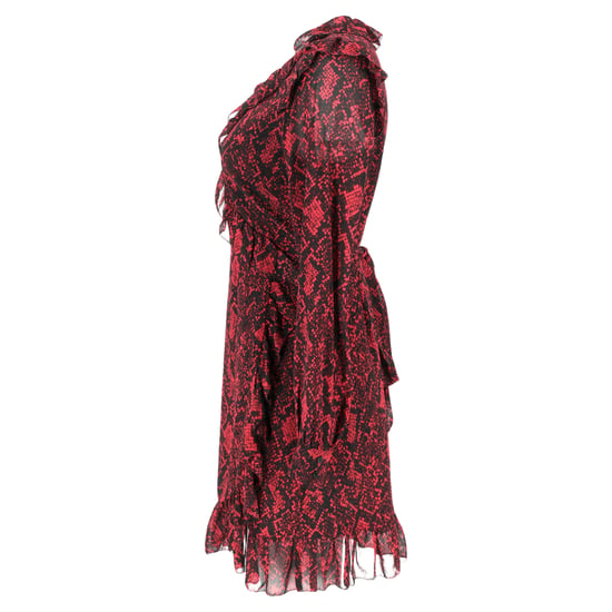 Michael Kors mini-jurk met ruches en slangenprint in bordeauxrood polyester - Image 2