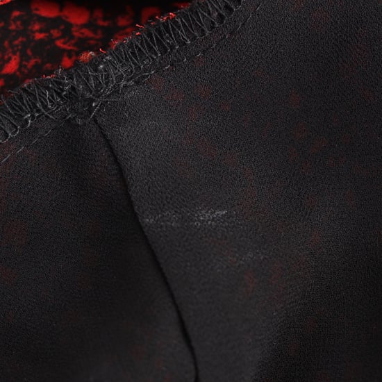 Michael Kors mini-jurk met ruches en slangenprint in bordeauxrood polyester - Image 6