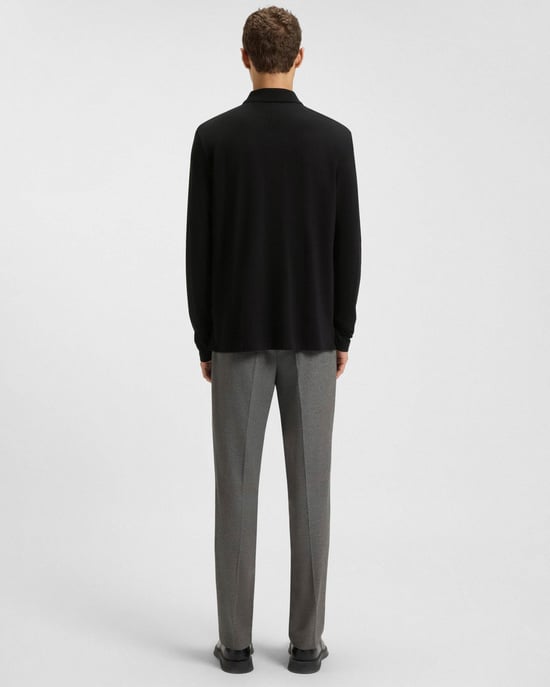 Regular Fit Long Sleeve Logo Detail T-Shirt in Black - Image 2