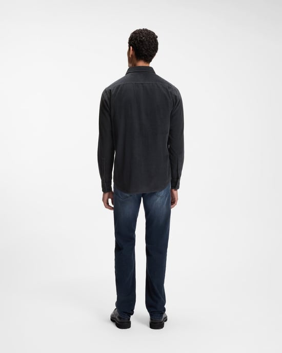 Regular Fit Long Sleeve Logo Detail Shirt in Charcoal - Image 2