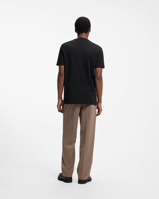 Regular Fit Short Sleeve Logo Detail T-Shirt in Black - Image 2