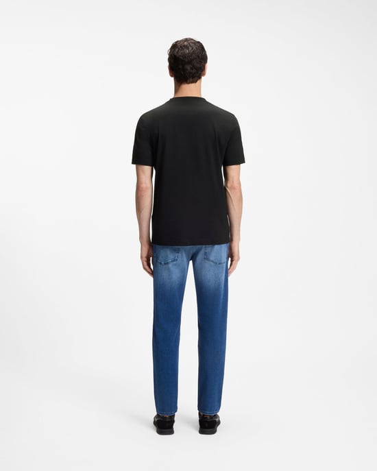 Regular Fit Short Sleeve Logo Detail T-Shirt in Black - Image 2