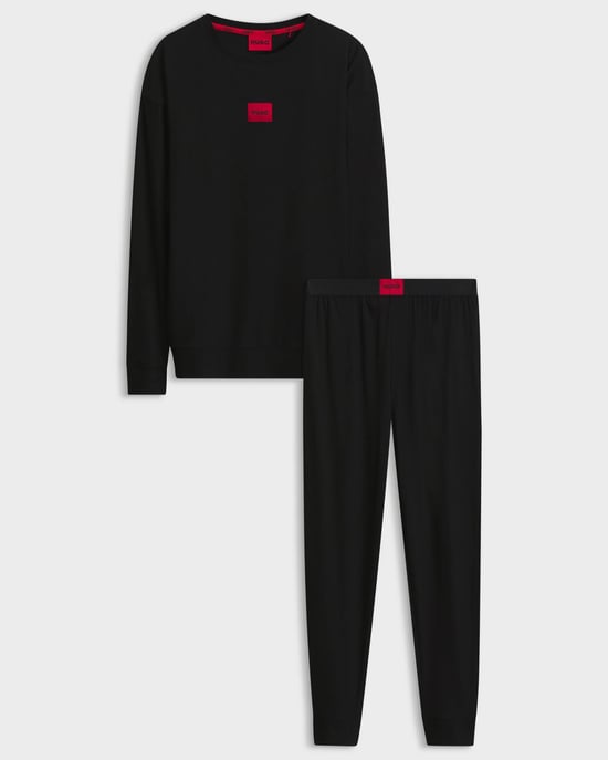 Logo Detail Pyjamas in Black - Image 2