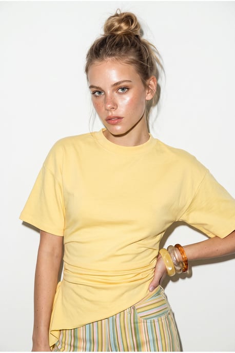 Fitted Jersey Blouse With Drape Detail - Image 3