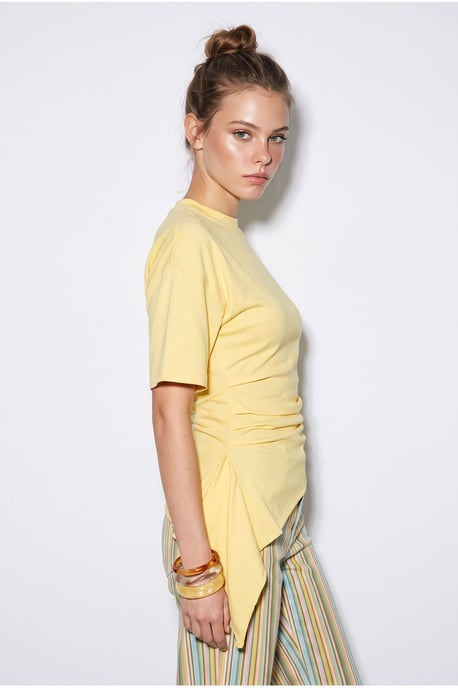 Fitted Jersey Blouse With Drape Detail - Image 5