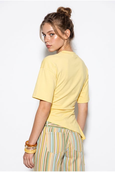 Fitted Jersey Blouse With Drape Detail - Image 6