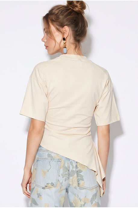 Fitted Jersey Blouse With Drape Detail - Image 6