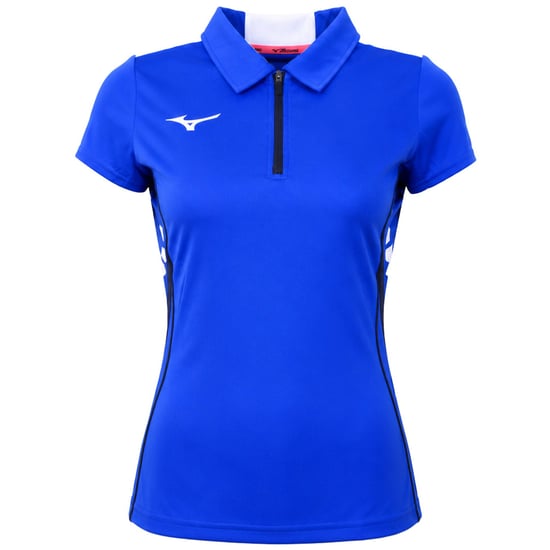 Mizuno Wom Hex Rect Womens Blue Polo Shirt - Image 1