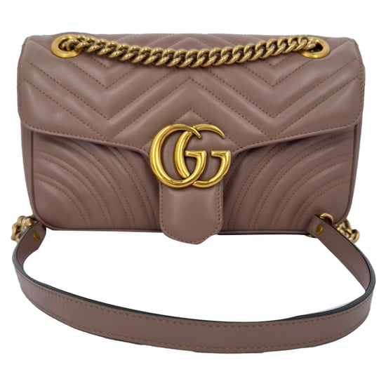 Gucci Medium GG Marmont Crossbody Bag in Tan Leather - Image 1