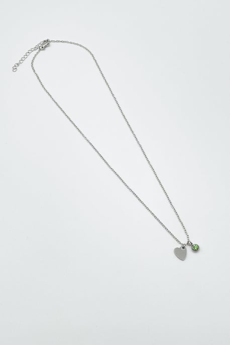 Mini Heart & August Birthstone Necklace in Silver - Gift Boxed - Image 4