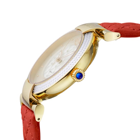 GV2 Berletta Women's White Dial Red Vegan Quilted Strap Watch - Image 3