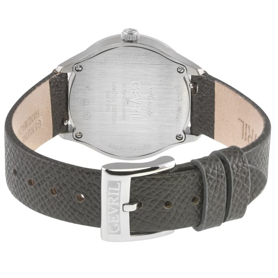 Gevril Women's Morcote Swiss Diamond Watch, 316L SS Case, Grey MOP, Grey Handmade Italian Leather Strap - Image 2