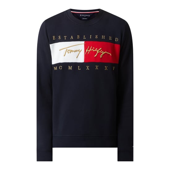 TOMMY HILFIGER Mens Sweatshirts Signature Flag Fleece Pullover Crew Neck Jumper - Image 3