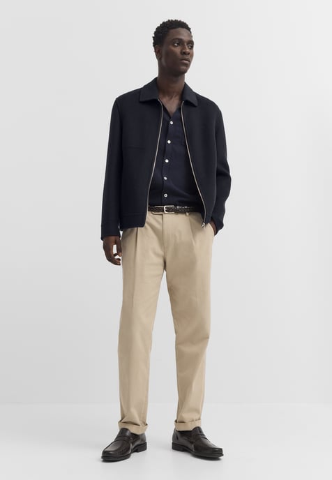 Bugatti Herren Blouson van wol, handgemaakt, met omgeslagen kraag - Image 3