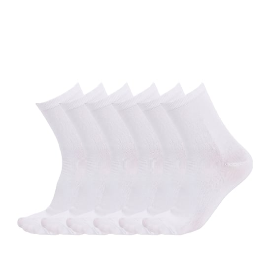 6 Par Kvinno Strumpor i Bomull Mid-Calf S25609 - Image 1