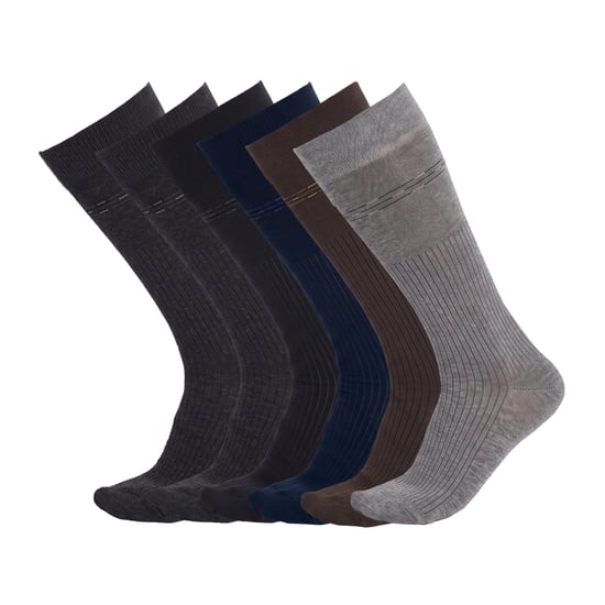 6 Par Herrar Executive Hög Top Seamless Strumpor S17678 - Image 1