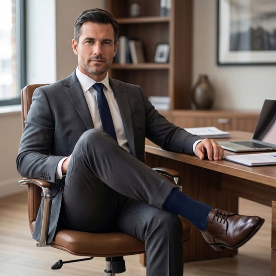 6 Par Herrar Executive Hög Top Seamless Strumpor S17678 - Image 5
