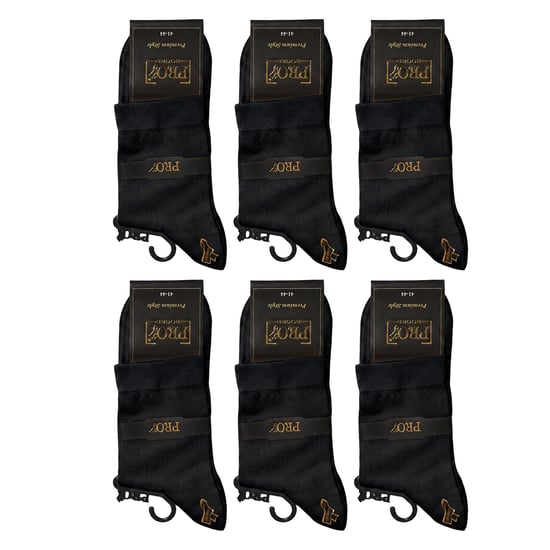 6 Pairs Men's Executive Cotton Mid-Calf Socks S15351 - Image 6