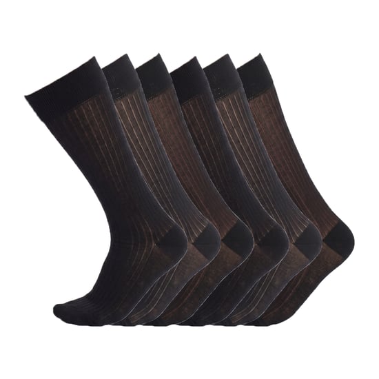 6 Par Herrarnas Exekutiva Höga Sömlösa Strumpor S9802 - Image 1
