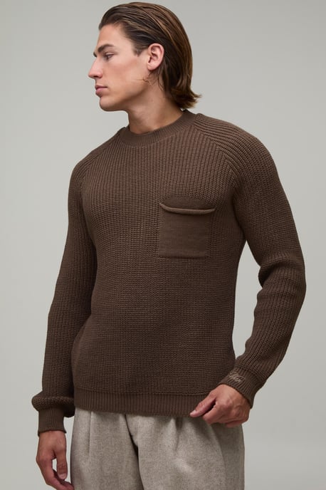 Regular Fit Raglan Ribbed Knitted Jumper - Image 1