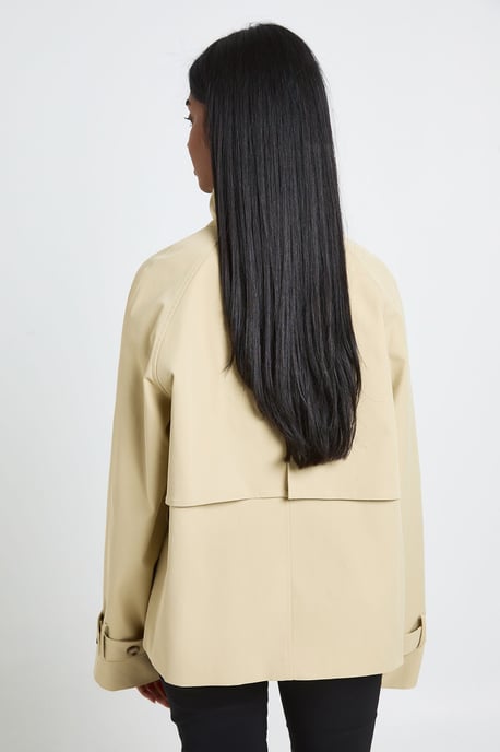 Funnel Neck Belted Trench Coat - Image 2