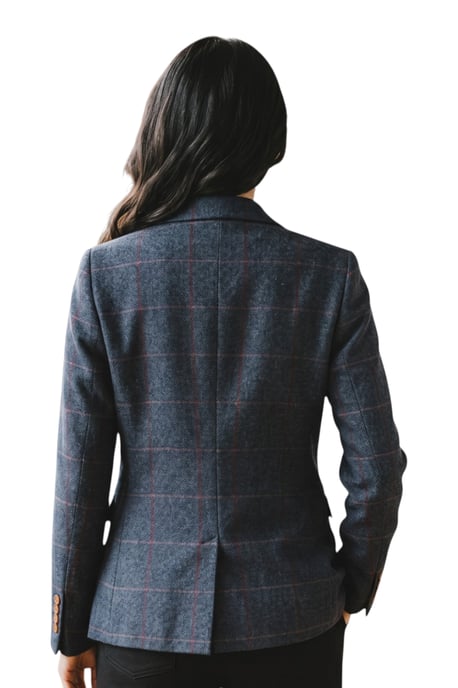 Dames marineblauwe tweed blazer op maat gemaakte formele jas - Madrid - Image 4