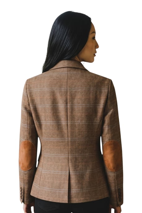 Dames eikenbruin op maat gemaakte geruite tweed blazer formele jas - TPSTZ-7 - Image 4