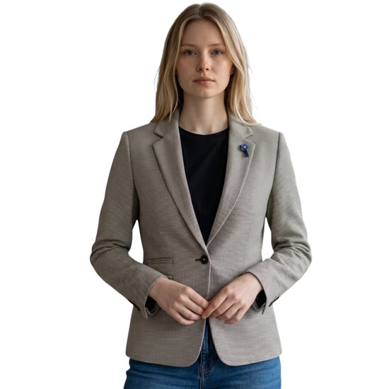 Women's Tweed Tailored Fit Blazer Wool Blend Formal Jacket - Kyoto - Image 1