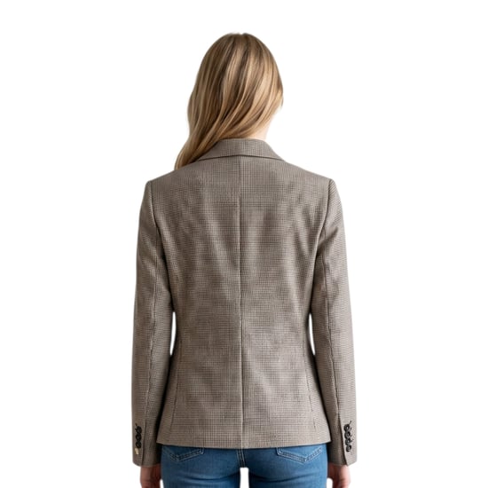Women's Tweed Tailored Fit Blazer Wool Blend Formal Jacket - Kyoto - Image 4