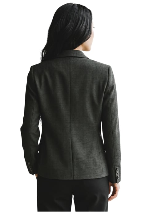 Dames groene geruite wol mix visgraat tweed op maat gemaakte blazer - Caridi - Image 4