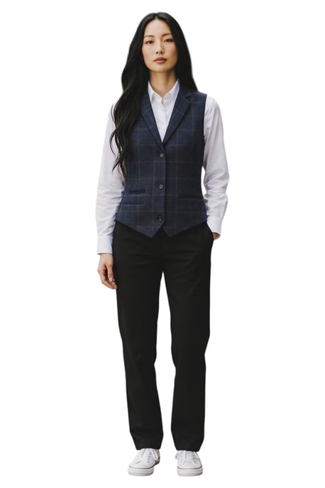 Dames marineblauw op maat gemaakte tweed vest formeel vest - TPSTZ-7 - Image 2