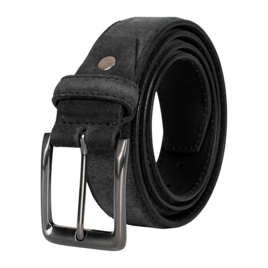 Men’s Genuine Leather Suede Belt 1.25" Dress Belt in Black - Image 1