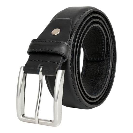 Men’s Genuine Leather 1.25" Belt Matte Finish in Black - Image 1