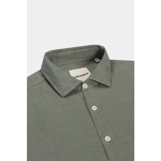 Van Harper Linnen shirt leaf green van har - Image 2