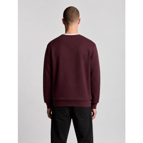 Lyle and Scott Ml2255tont superfine crew neck burgundy sweater - Image 2