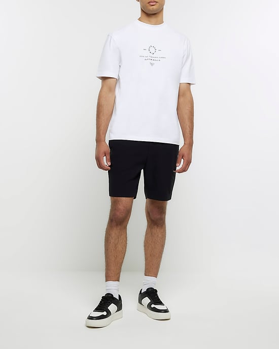 River Island Mens T-Shirt White Regular Fit Japanese Graphic Crew Neck - Image 4