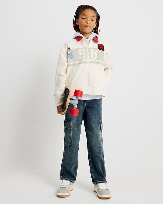 River Island Boys Cargo Jeans Blue Loose Denim - Image 4