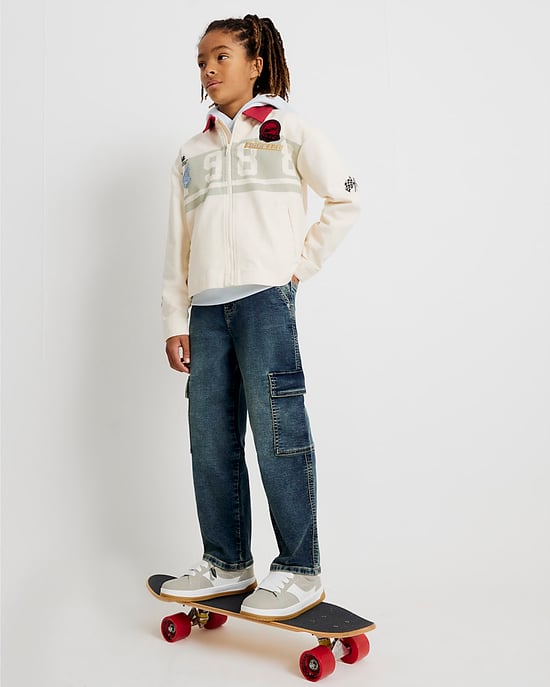 River Island Boys Cargo Jeans Blue Loose Denim - Image 5