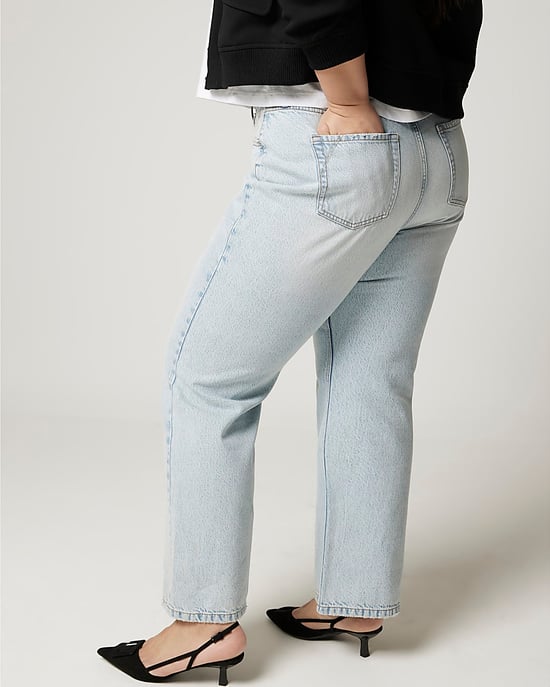 River Island Womens Straight Jeans Plus Blue High Waisted Relaxed - Image 2