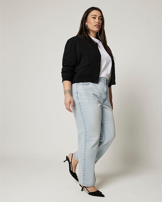 River Island Womens Straight Jeans Plus Blue High Waisted Relaxed - Image 3