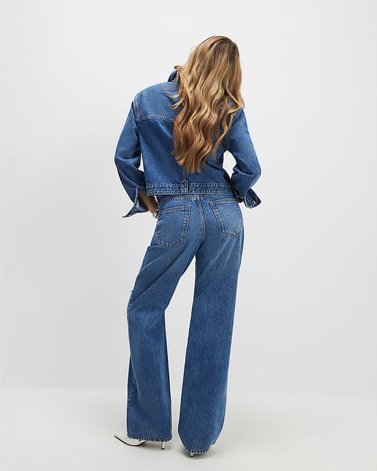 River Island Womens Straight Jeans Blue Relaxed Ripped - Image 3